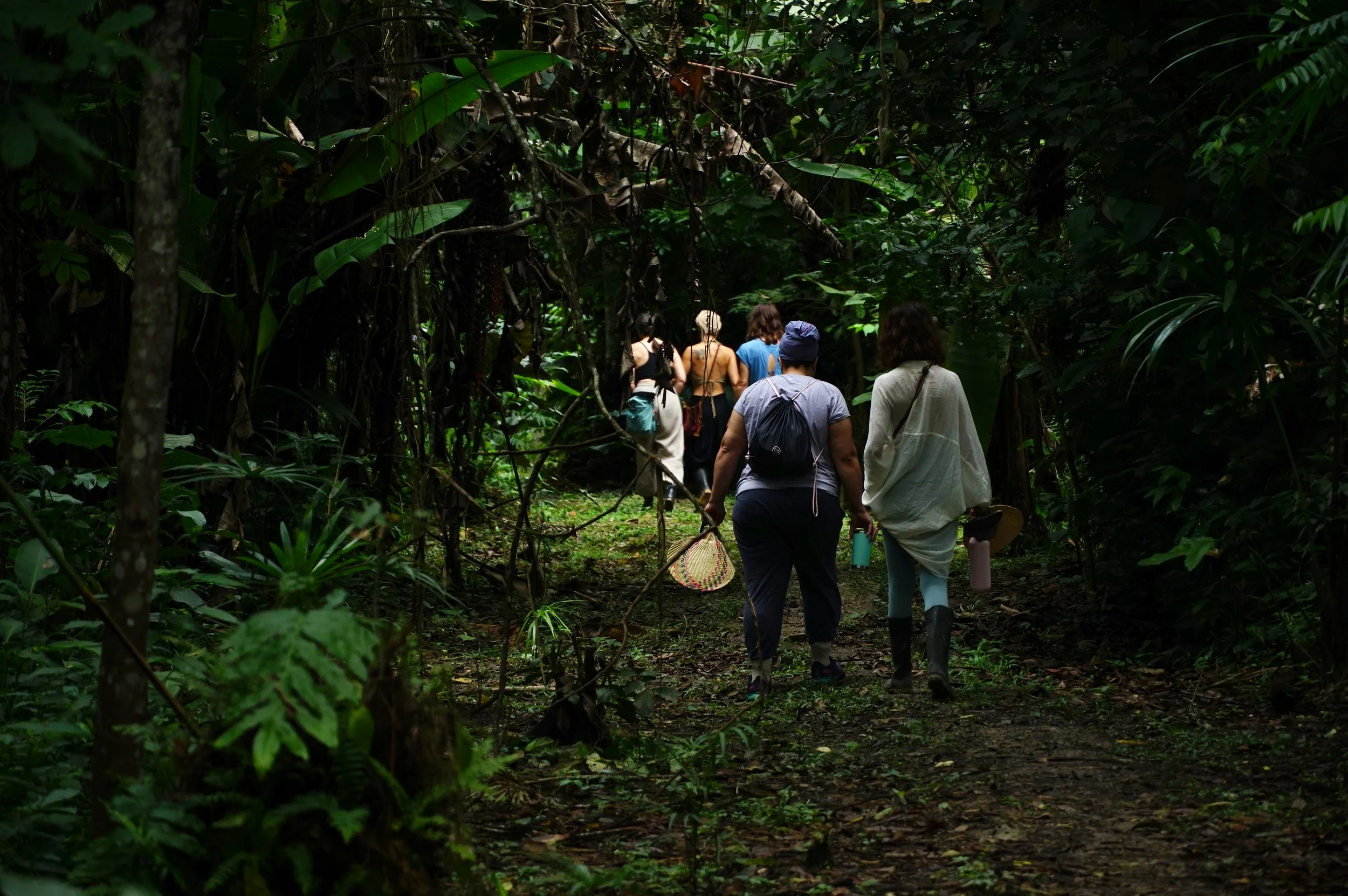 Paititi Institute community gathered outdoors in the Peruvian Amazon