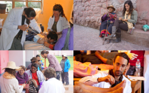 Image shows Paititi 2016 cultural healing exchange, patients, healers and clinic